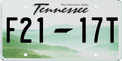 TN license plate F2117T