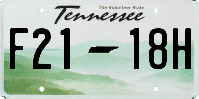TN license plate F2118H