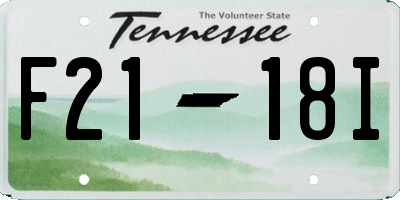 TN license plate F2118I