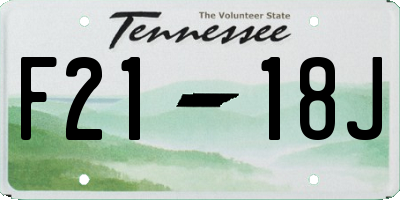 TN license plate F2118J