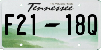 TN license plate F2118Q