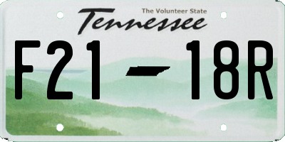 TN license plate F2118R