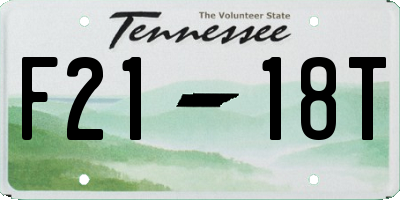 TN license plate F2118T