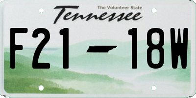 TN license plate F2118W