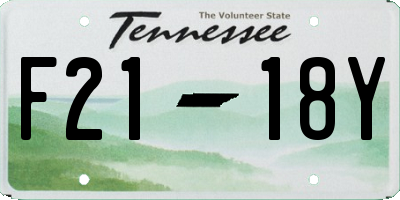 TN license plate F2118Y