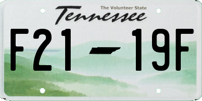 TN license plate F2119F