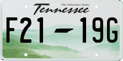 TN license plate F2119G