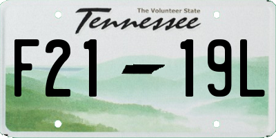 TN license plate F2119L
