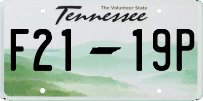TN license plate F2119P