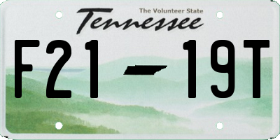 TN license plate F2119T