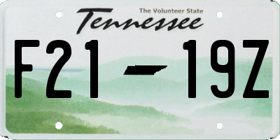 TN license plate F2119Z