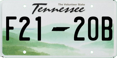 TN license plate F2120B