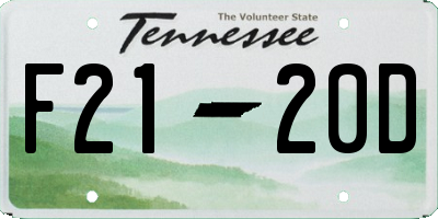 TN license plate F2120D