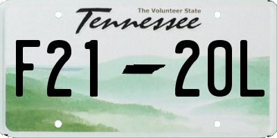 TN license plate F2120L