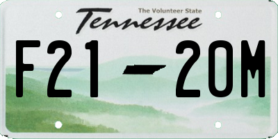 TN license plate F2120M