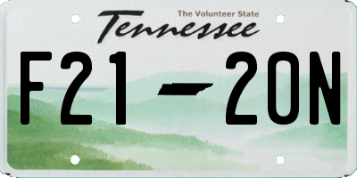 TN license plate F2120N