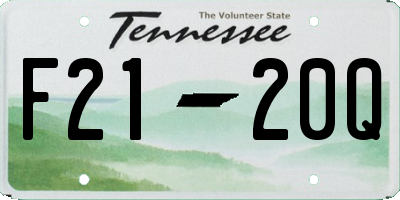 TN license plate F2120Q
