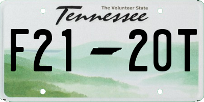 TN license plate F2120T