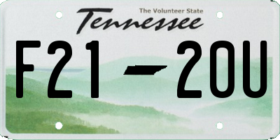 TN license plate F2120U