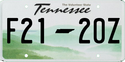 TN license plate F2120Z