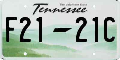 TN license plate F2121C
