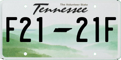 TN license plate F2121F