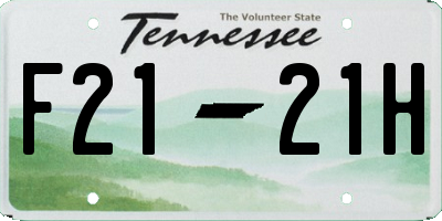 TN license plate F2121H