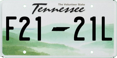 TN license plate F2121L