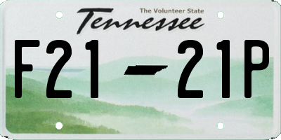 TN license plate F2121P
