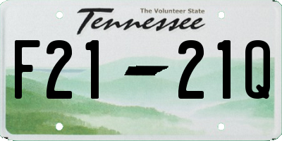 TN license plate F2121Q