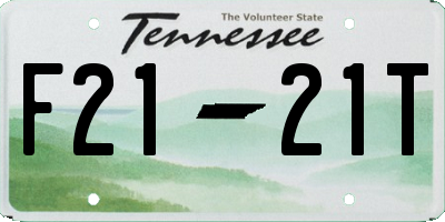 TN license plate F2121T