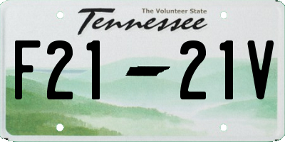 TN license plate F2121V