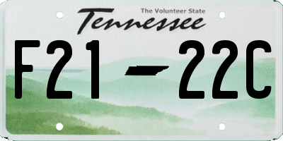 TN license plate F2122C