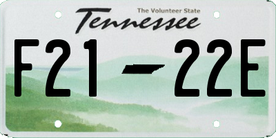 TN license plate F2122E