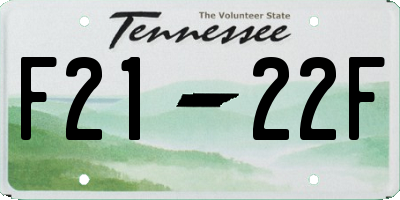 TN license plate F2122F