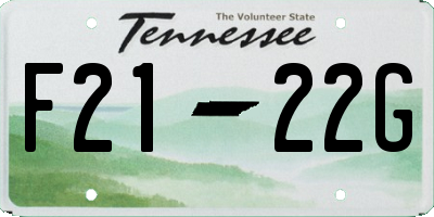 TN license plate F2122G
