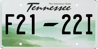 TN license plate F2122I