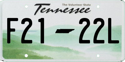 TN license plate F2122L