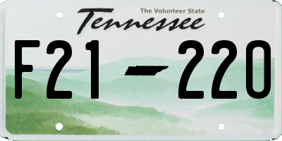 TN license plate F2122O