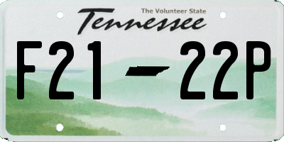 TN license plate F2122P