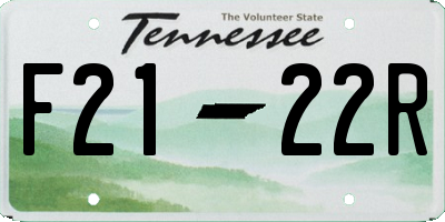 TN license plate F2122R