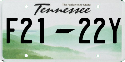 TN license plate F2122Y