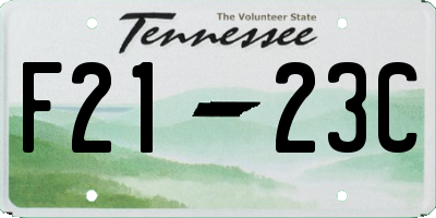 TN license plate F2123C