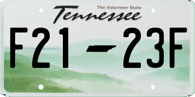TN license plate F2123F