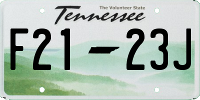 TN license plate F2123J