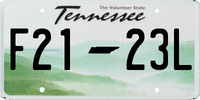 TN license plate F2123L