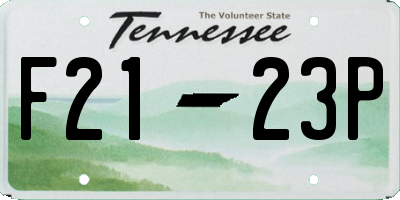TN license plate F2123P