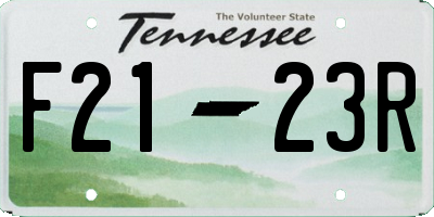 TN license plate F2123R