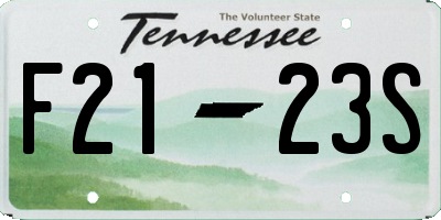 TN license plate F2123S