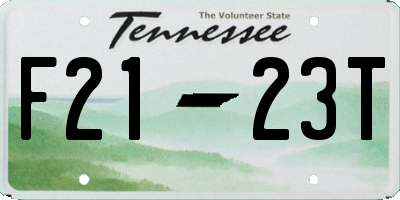 TN license plate F2123T